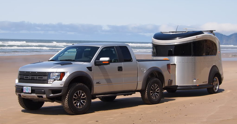 Illustration for article titled This Rare Compact Airstream Looks Boss With A Matching Ford Raptor